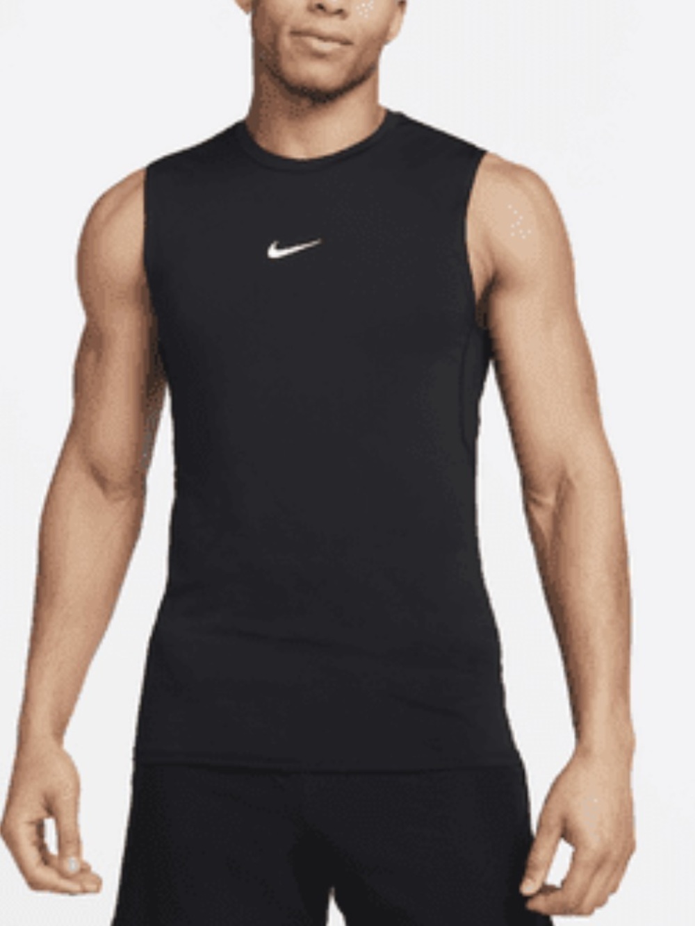 Nike Black Men's Sleeveless Athletic Tank with White Swoosh